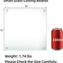 Hacaroa Set of 4 Tempered Glass Cutting Board, 10"x10" Small Square Chopping Board with Rubber Feet, Non-slip Placemat Tray for Kitchen Countertop, Shatter-Resistant, Clear