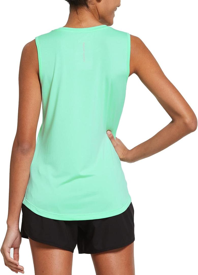 baleaf Workout Tank Tops for Women Sleeveless Running Athletic Loose Fit Yoga Tops Active Shirts Sports Gym Exercise (White, XS)