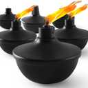 6 Pack Metal Table Top Torches,23.5 oz Citronella Torches for Outside,Refillable Flame Light Torch with Wicks and Covers for Party, Garden Decor,DIY