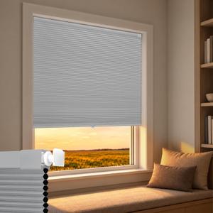 SERLMWNT No Drill Cordless Blackout Cellular Shades,28.5"W x 36"H,Grey