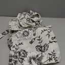 jinchan Floral Linen Tier Curtains 36 Inch Farmhouse Cafe Curtains Tie Top Botanic Drapes for Small Windows Over Sink for Kitchen Country Rustic Laundry Room Bathroom RV 2 Panels Black on Beige