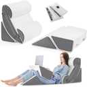 6pcs Orthopedic Bed Wedge Pillow Set for Sleeping, Post Surgery Foam for Body, Back and Leg Pain Relief Comfortable & Adjustable Support Pillows-Anti Snoring, Heartburn, 6 Piece Set