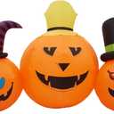 3Pack Pumpkins Inflatables Outdoor Decoration with Build-in LED Light-7.9''Blow Up Yard Decoration Clearance for Holiday/Party/Yard/Garden