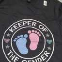 Keeper of The Gender Cute Gender Reveal Baby Shower Design T-Shirt, Medium