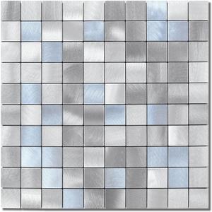VAOVI Peel and Stick Backsplash for Kitchen Metal Mosaic Square Fireplace Tile Heat Resistant Wall Stickers (Blue Gray, 10PCS)