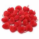 Seenelling 24 Pcs Furry Heart Ornaments for Tree Furry Heart Hanging Decorations DIY Fuzzy Fluffy Crafts Gift for Home Party Decor(Multi Color)
