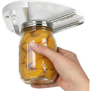 Upgraded Under Cabinet Jar Opener: One-Hand Jar & Can Opener for Stubborn Lids, Easier Grip for Tight Lids, Stainless Steel Teeth