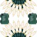 Battery Operated Christmas Lights, 28Ft 80 LED String Lights 8 Modes with Timer Mini Lights for Indoor Outdoor Wreath Wedding Party Garden Home Decor, Waterproof, Warm White2 Pack