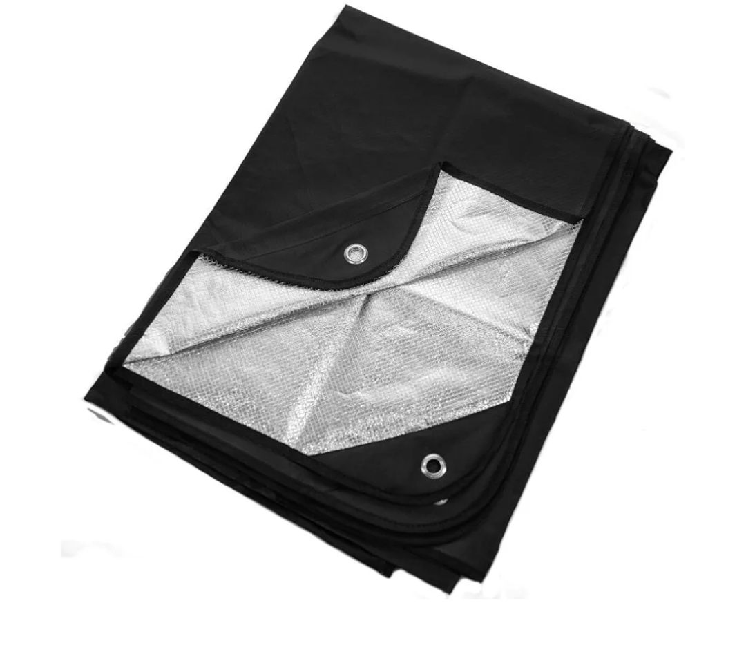 Arcturus Insulated Tarp, Reusable Heavy Duty Thermal Survival Blanket – 60x82in, Reflects 90% Body Heat, Waterproof, Windproof, 3-Layer Design, Reinforced Grommets, Black