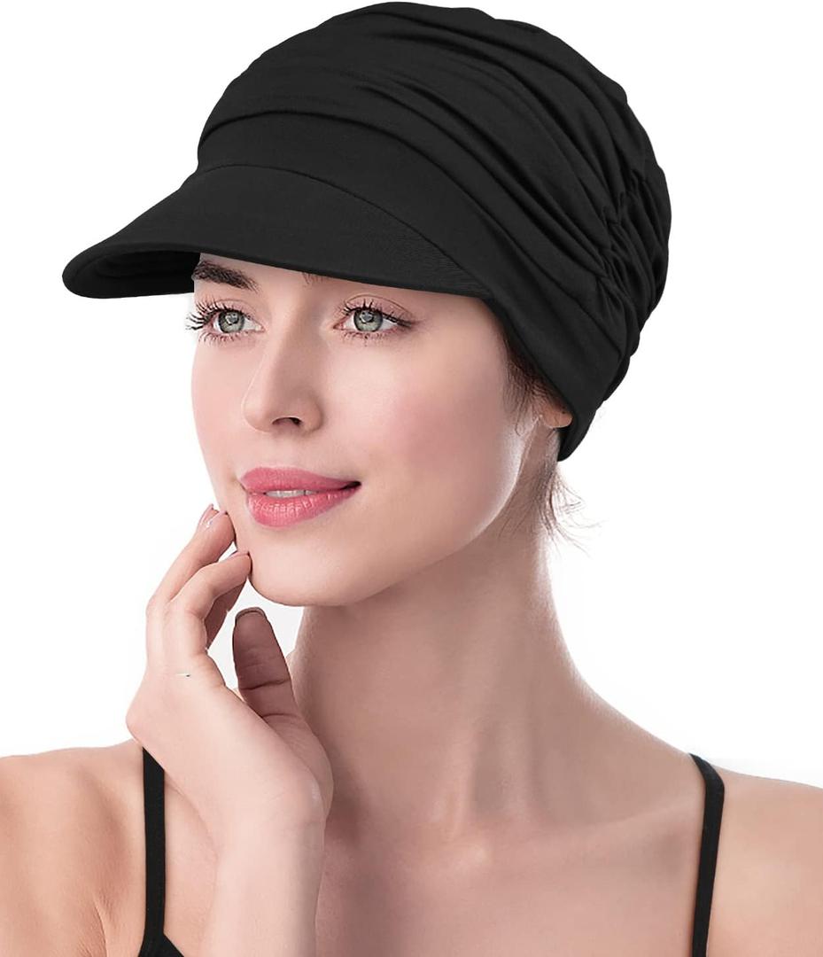 Soft Bamboo Baseball Cap for Chemo Women (Black)