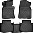 Camry Floor Mats Compatible with 2018-2025 Toyota Camry FWD Models, Non Hybrid or AWD Models，All Weather 3D Tech Waterproof Durable Anti-Slip TPE Floor Liners 1st ＆ 2nd Row Custom-fit Set Accessories