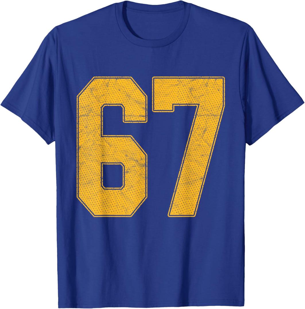 Number 67 Numbered Uniform Sports Team Jersey 67th Birthday T-Shirt S