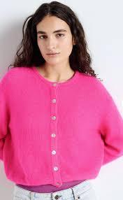 Women Chunky Knit Cardigan Y2k Long Latern Sleeve Crew Neck Button Up Open Front Cable Knitted Short Sweater Jackets L