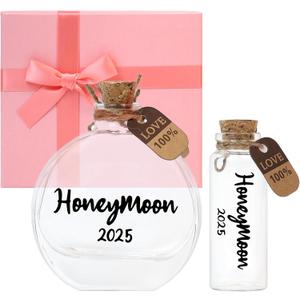 2 Pcs Honeymoon Sand Keepsake Jar 2025, Engagement, Wedding, Bridal Shower Gift, Romantic Honeymoon Gifts for Newlywed Couple(Equipped with a gift box)