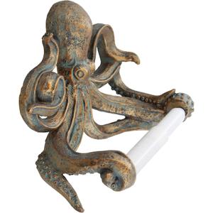 Decorative Swimming Octopus Toilet Paper Holder Bronze Finish