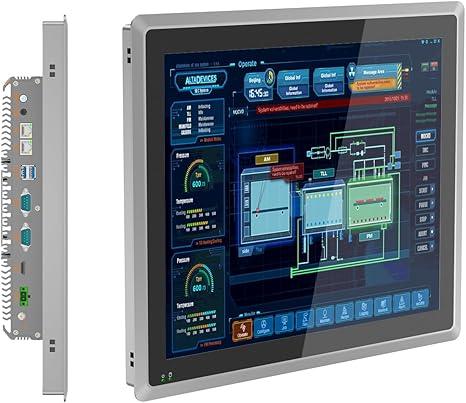 15 inch Industrial Embedded Panel PC, 10 Point Capacitive Industrial Touch Screen Panel Computer, 2xUSB3.0,HDMI,2xRS232,2xLAN (J6412, 8GB RAM 128GB SSD)