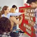 3 x Red Ribbon Week Bulletin Board Supplies Red Hand Drug Free Drugs Bulletin Board Decoration Drugs are a Trick Not a Treat Red Ribbon Week Banner Awareness for School Classroom Charity Event