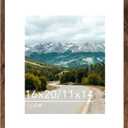 Wood 16x20 Picture Frame with 11x14 Mat Deep Brown, Display 11x14 with Mat or 16x20 Without Mat, Wood 16 by 20 Photo Frame, 16 x 20 Frame for Wall Hanging Display, Deep Brown