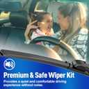 Rear Windshield Wiper for Mazda 3 2019-2021/ Mazda 2 2011-2014, Streak-free OEM Back Wipers Blades, 14" Window Blade Replacement Assembly