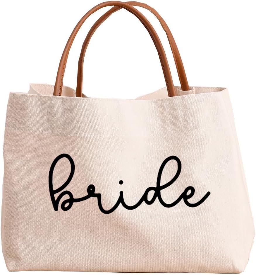 Bride Tote Bag Bride to be Gifts for Bridal Shower, Engagement, Wedding, Bachelorette Party, Honeymoon, Beach, Travel