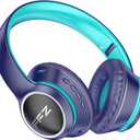 FFZ Kids Bluetooth Headphones, Wireless for School, Built-in Mic, LED Lights, Foldable for Ipad/Tablet/Car/Airplane (Navy Blue)