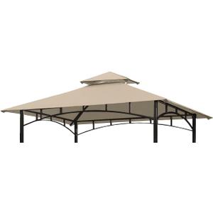 ONTHEWAY 5FT x 8FT Double Tiered Replacement Canopy Grill BBQ Gazebo Roof Top, for Gazebo Model L-GZ238PST-11 Only
