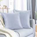 Nestl Throw Euro Pillow Covers, Cozy Velvet Decorative Pillow Covers 26 x 26 Inches, Soft Solid Couch Pillow Case for Sofa, Bed and Car, Set of 2 - Ice Blue