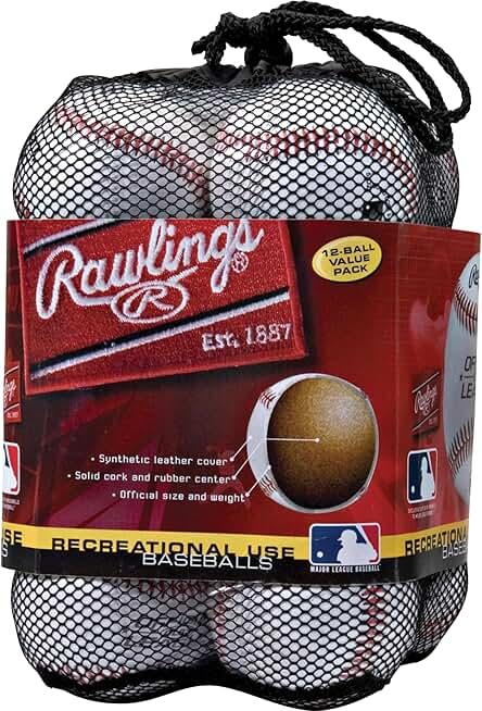 Rawlings | Official League Recreational Use Practice Baseballs | Youth | Bag of 10  | 10 Count