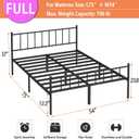 DIIYIV Full Bed Frame-Classic Metal Platform Bed Frame,Mattress Foundation with Steel Slat Support,Under Foundation Storage,No Box Spring Needed, Easy Assembly, Full Size