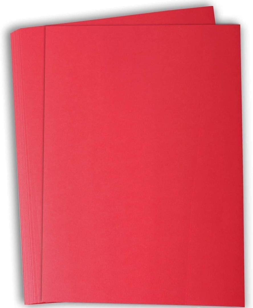 Hamilco Colored Cardstock Paper 11" x 17" Punch Red Color Card Stock Paper 50 Pack