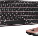 seenda Bluetooth Keyboard and Mouse Combo for Mac, SKM64-2 Rechargeable Slim Wireless Keyboard Mouse Compact, 3 Multi-Device Connection, Compatible for Mac, MacBook Pro/Air, iPad, Black Rose Gold