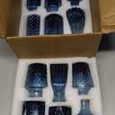 Glass Bud Vase Set of 12, Small Blue Flower Vases for Centerpieces in Bulk, Mini Vintage Vase for Wedding, Home,Table Decoration