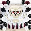 2 x Halloween Trunk or Treat Car Decorations Kit with Skeleton Design, Large Halloween Decor for SUV Car Archway Garage Party Supplies Decorations Outside