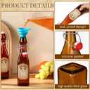 Tioncy 8 Pcs 12 oz Amber Swing Top Glass Bottles for Vanilla Extract Homemade Flip Top Glass Bottles with Lid and Label 2 Funnels for Syrup Beer Brewing Fermentation Kombucha Vinegar Kefir
