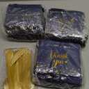 Jetec 45 Pcs Mini Paper Gift Bag Bulk 5.5 x 4.7 x 2.5'' Small Thank You Favor Bag with Handle Bow Ribbon for Christmas Thanksgiving Wedding Baby Bridal Shower Birthday Party(Business Blue/gold)