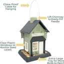 North States Village Collection - Antique Store Birdfeeder for Outdoors, Holds 6.5 Lbs of Seed in Green