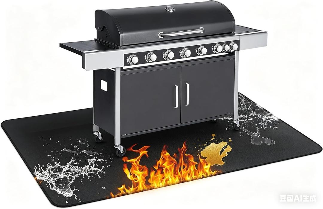 60 x 40 inch Firepit Mat for Outdoor Grill, Fireproof Mats for Under Reusable Oil-Proof Waterproof Grill Mats Repalce BBQ Pad for Deck Patio Grass Fire Pit Accessories for Outside