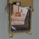 FSyueyun 2-Tier Bathroom Countertop Organizer,Bathroom Organizers and Storage with Tool-Less Installation, Premium Plastics for Makeup, Perfume, Skincare on Dresser Vanity Tray (Gold & Brown)