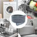 Washing Machine Drain Hose Universal 11.4 FT Dishwasher Drainage Hose Flexible Corrugated Washer Hose Extension Kit with 1 U-Bend Holder, 1 Extension Adapter and 4 Steel Clamps