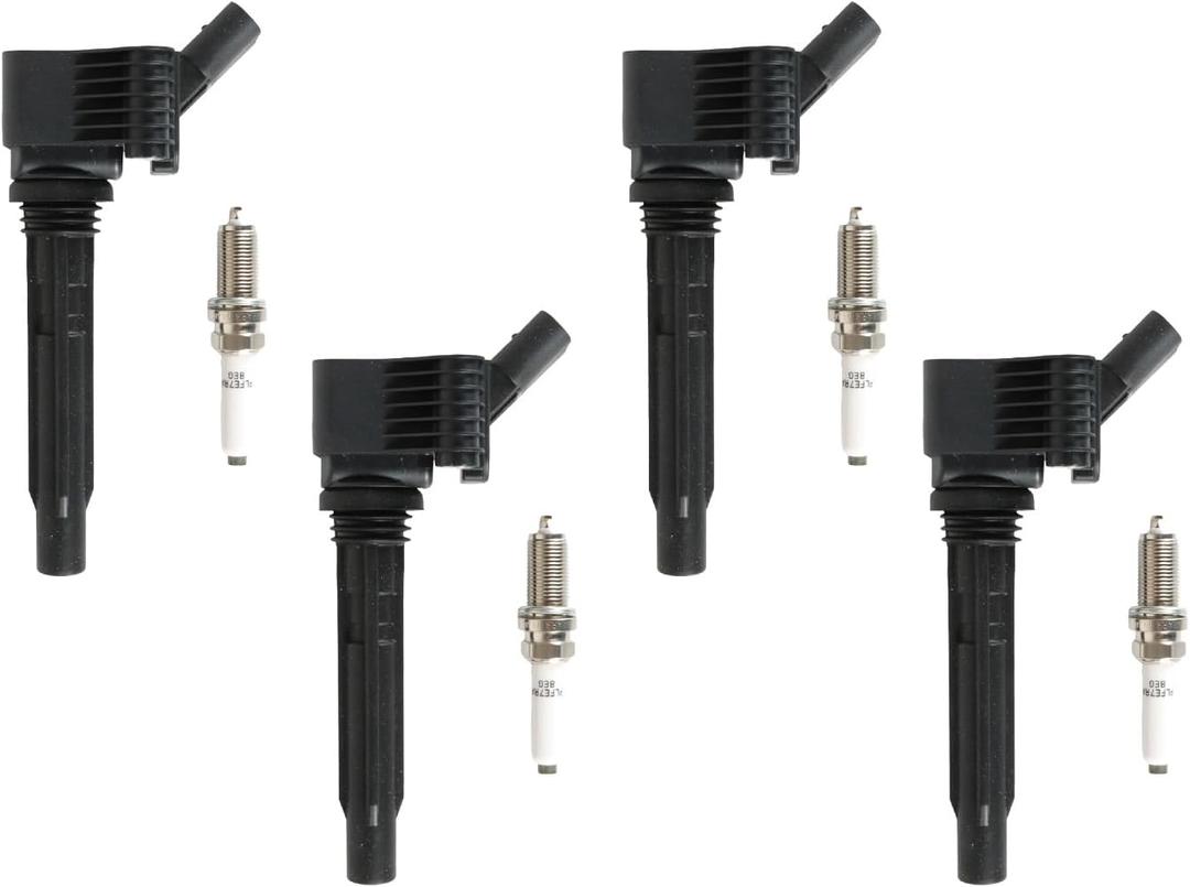 4PCS UF765 Ignition Coils Pack & 95125 Iridium Spark Plugs Compatible with A4 Q5 2014-2020 L4 2.0L 1.8L Replace#UF771 UF793 UF797 06J905110D 06J905110K