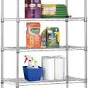 BestOffice Adjustable Wire Shelving Storage Shelves Heavy Duty Shelving Unit for Small Places Kitchen Garage (Chrome, 13" D x 23" W x 59" H)