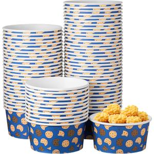 LemonRoad 72 Pcs Monster Party Supplies Disposable Snack Cups 16 oz Blue Monster Themed Party Ice Cream Cups for Yogurt Dessert Girl Boy Birthday Baby Shower Decorations