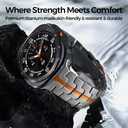 NeXStrix Titanium Bands Compatible with Galaxy Watch Ultra 47mm, No Gap Design Titanium Metal Strap Wristband Accessory for Galaxy Watch 7 Ultra 47mm with Secure Buckle for Men Women