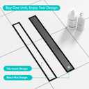 Neodrain 28 in Matte Black Linear Shower Drain- with 2-in-1 Flat & Tile Insert Cover, 304 Stainless Steel Rectangle Shower Floor Drain,Floor Shower Drain