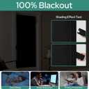 HOMEIDEAS 100% Linen Blackout French Door Curtains, Privacy Door Window Curtains, 26 X 68 Inch Room Darkening Blinds, Thermal Insulated Shades for Bedroom, 1 Panel, Black