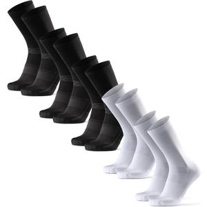 DANISH ENDURANCE Cycling Socks, Crew Length, Breathable, Cushioned, Biking Socks for Men & Women, Multicolor (3xBlack, 2xWhite/ Black), X-Large