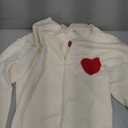 FindThy Women's Cute Cardigan Sweater Kawaii Love Heart Print Y2K Button Knitted Outerwear M