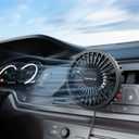 TriPole Car Fan USB Powered - Powerful 3 Speed, Portable Cooling Clip Fan for Car Vent, Quiet Brushless Motor, 360 Degree Rotatable, Air Circulation for Vehicle, Van, Truck, SUV, RV Black