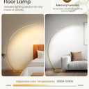 75 inch Dimmable LED Arc Floor Lamp for Living Room with Foot and Remote Control, 3 Color Temperatures, 3000K-6000K Whites, Stepless Dimming,Gold D62LD05