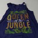 Womens Queen Of The Jungle Queen Jungle Safari Wildlife Animals Tank Top (Small, Navy Blue)